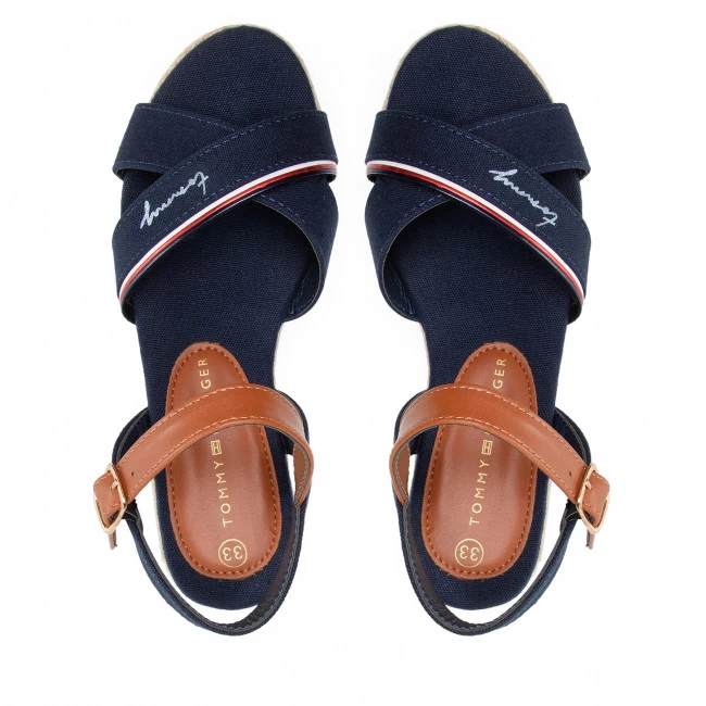 Enfant Espadrilles Tommy Hilfiger - Rope Wedge Sandal T3A7-32187-0547 Blue/Tobacco X555 Bleu Marine 8 Enfant Espadrilles Tommy Hilfiger - Rope Wedge Sandal T3A7-32187-0547 Blue/Tobacco X555 Bleu Marine – Image 6