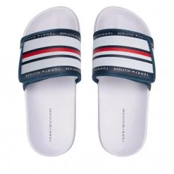 Enfant Mules / Sandales De Bain Tommy Hilfiger - Maxi Velcro Pool Slide T3B0-32272-1172 S White 100 Blanc -Tommy Hilfiger Soldes 06 0000209682045 is