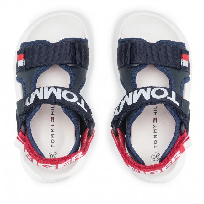 Enfant Sandales TOMMY HILFIGER - Velcro Sandal T3B2-32257-0208 M Blue 800 Bleu Marine 8 Enfant Sandales TOMMY HILFIGER - Velcro Sandal T3B2-32257-0208 M Blue 800 Bleu Marine – Image 6