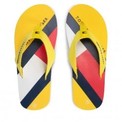 Enfant Tongs TOMMY HILFIGER - Flag Print Flip Flop T3B8-32267-0058 S Yellow 200 Jaune -Tommy Hilfiger Soldes 06 0000209682427 kt