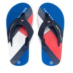 Enfant Tongs Tommy Hilfiger - Flag Print Flip Flop T3B8-32267-0058 M Blue 800 Bleu Marine -Tommy Hilfiger Soldes 06 0000209682458 kt