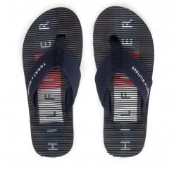 Homme Tongs Tommy Hilfiger - Massage Footbed Beach Sandal FM0FM03979 Desert Sky DW5 Bleu Marine -Tommy Hilfiger Soldes 06 0000209896886 bs