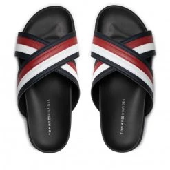 Homme Mules / Sandales De Bain Tommy Hilfiger - Elevated Corporate Sandal FM0FM03971 Rwb 0GY Bleu Marine -Tommy Hilfiger Soldes 06 0000209898927 ks