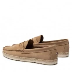Homme Espadrilles Tommy Hilfiger - Jute Nubuck Mocassin FM0FM03961 Classic Khaki RBL Beige -Tommy Hilfiger Soldes 06 0000209907094 pl