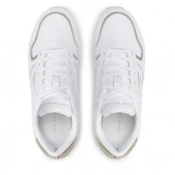 Femme Sneakers TOMMY HILFIGER - Mesh Flatform Sneaker FW0FW06449 Light Gold 0LJ Blanc -Tommy Hilfiger Soldes 06 0000209908787 pa