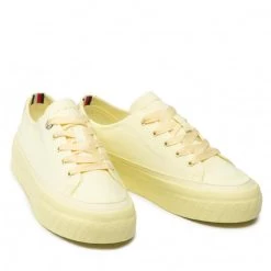 Femme Sneakers TOMMY HILFIGER - Monochromatic Vulc Sneaker FW0FW06460 Lemon Twist ZHF Jaune -Tommy Hilfiger Soldes 06 0000209910223 st 1