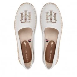 Femme Espadrilles TOMMY HILFIGER - Th Logo Espadrille FW0FW06158 Ecru YBL Blanc -Tommy Hilfiger Soldes 06 0000209910490 ph
