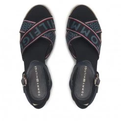 Femme Espadrilles TOMMY HILFIGER - Tommy Webbing Low Wedge Sandal FW0FW06297 Desert Sky DW5 Bleu Marine -Tommy Hilfiger Soldes 06 0000209911619 pl