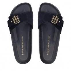 Femme Mules / Sandales De Bain TOMMY HILFIGER - Th Molded Footbed Flat Sandal FW0FW06244 Rwb 0GY Bleu Marine -Tommy Hilfiger Soldes 06 0000209911695 ph