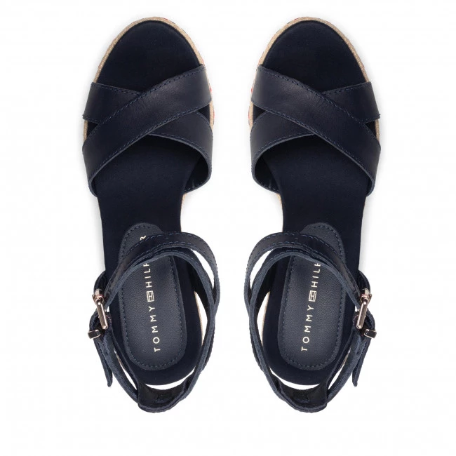 Femme Espadrilles TOMMY HILFIGER - Feminine Low Wedge Sandal FW0FW06303 Desert Sky DW5 Bleu Marine 8 Femme Espadrilles TOMMY HILFIGER - Feminine Low Wedge Sandal FW0FW06303 Desert Sky DW5 Bleu Marine – Image 6