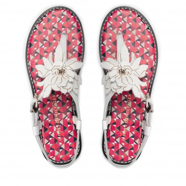 Femme Sandales TOMMY HILFIGER - Th Geo Print Flat Sandal FW0FW06229 Ecru YBL Blanc 8 Femme Sandales TOMMY HILFIGER - Th Geo Print Flat Sandal FW0FW06229 Ecru YBL Blanc – Image 6