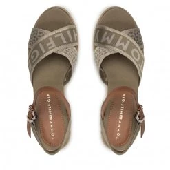 Femme Espadrilles TOMMY HILFIGER - Tommy Webbing Low Wedge Sandal FW0FW06297 Woodridge GXR Vert -Tommy Hilfiger Soldes 06 0000209912173 pl