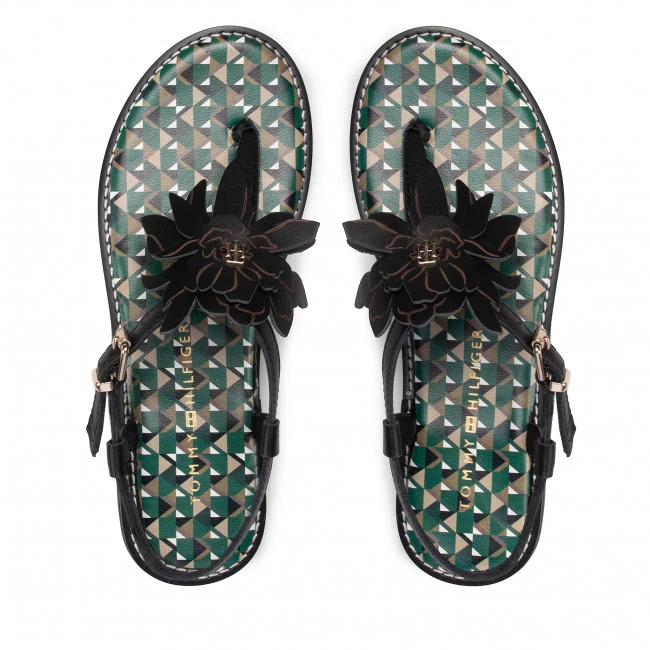 Femme Sandales TOMMY HILFIGER - Th Geo Print Flat Sandal FW0FW06229 Black BDS Noir 8 Femme Sandales TOMMY HILFIGER - Th Geo Print Flat Sandal FW0FW06229 Black BDS Noir – Image 6