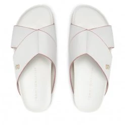 Femme Mules / Sandales De Bain TOMMY HILFIGER - Modern Th Flatform Sandal FW0FW06294 Ecru YBL Blanc -Tommy Hilfiger Soldes 06 0000209912227 plj