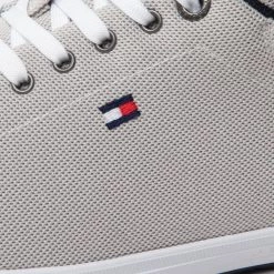 Homme Tennis Tommy Hilfiger - Iconic Vulc Mesh Logo FM0FM04034 Grey Whisper PQU Gris -Tommy Hilfiger Soldes 06 0000300529195 ki