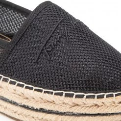 Femme Espadrilles TOMMY HILFIGER - Th Textured Flatform Espadrille FW0FW06433 Black BDS Noir -Tommy Hilfiger Soldes 06 0000300530702 kt
