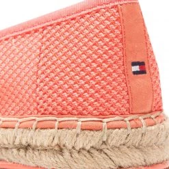 Femme Espadrilles TOMMY HILFIGER - Th Textured Flatform Espadrille FW0FW06433 Coral Blossom TKM Orange -Tommy Hilfiger Soldes 06 0000300530726 kt