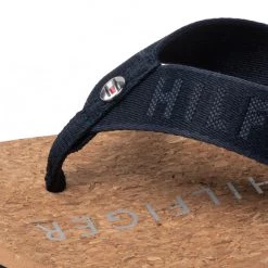 Femme Tongs TOMMY HILFIGER - Webbing Flat Beach Sandal FW0FW06527 Desert Sky DW5 Bleu Marine -Tommy Hilfiger Soldes 06 0000300531037 pl