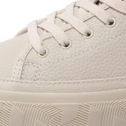 Femme Sneakers TOMMY HILFIGER - Essential Th Leather Sneaker FW0FW06556 Feather White AF4 Beige -Tommy Hilfiger Soldes 06 0000300531259 mk