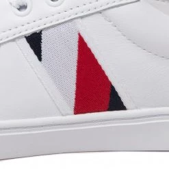 Femme Sneakers Tommy Hilfiger - Corporate Tommy Cupsole FW0FW06605 White YBR Blanc -Tommy Hilfiger Soldes 06 0000300531495 is