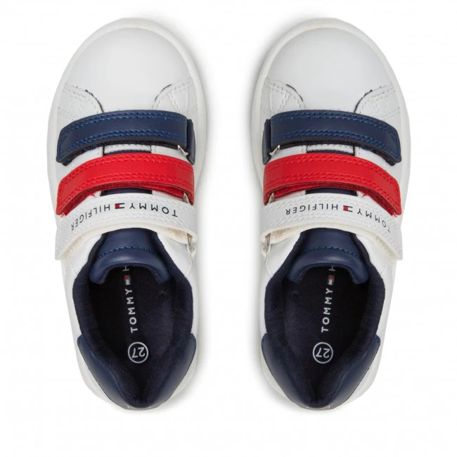 Enfant Sneakers Tommy Hilfiger - Low Cut Velcro Sneaker T1B9-32472-1355 S White/Blue/Red Y003 Blanc, Multicolore 7 Enfant Sneakers Tommy Hilfiger - Low Cut Velcro Sneaker T1B9-32472-1355 S White/Blue/Red Y003 Blanc, Multicolore – Image 5
