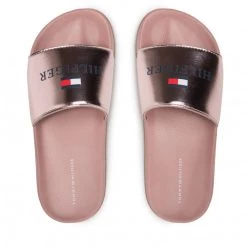 Enfant Mules / Sandales De Bain TOMMY HILFIGER - Logo Print Pool Slide T3A0-32442-1367 S Rose Gold 341 Rose -Tommy Hilfiger Soldes 06 0000300783535 plj