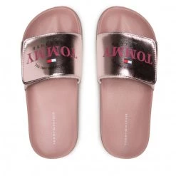 Enfant Mules / Sandales De Bain TOMMY HILFIGER - Maxi Velcro Pool Slide T3A0-32443-1367 S Rose Gold 341 Rose -Tommy Hilfiger Soldes 06 0000300783559 plj