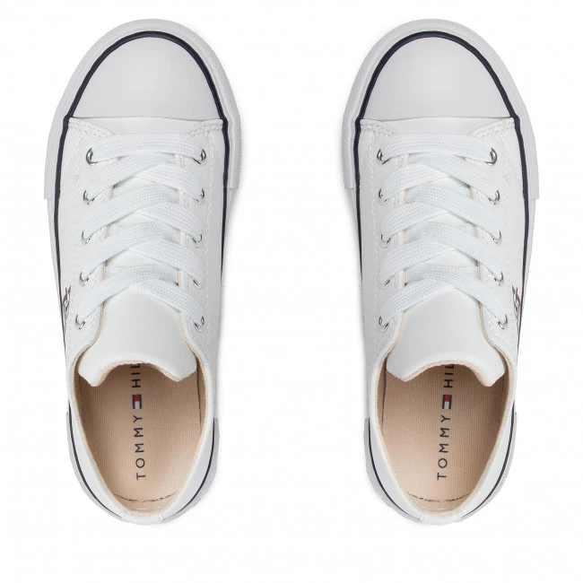 Enfant Sneakers Tommy Hilfiger - Low Cut Lace Up Sneaker T3A9-32287-1355 M White 100 Blanc 7 Enfant Sneakers Tommy Hilfiger - Low Cut Lace Up Sneaker T3A9-32287-1355 M White 100 Blanc – Image 5