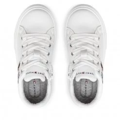 Enfant Sneakers Tommy Hilfiger - Low Cut Lace-Up Sneaker T3A9-32310-1451 M White 100 Blanc -Tommy Hilfiger Soldes 06 0000300783788 mt