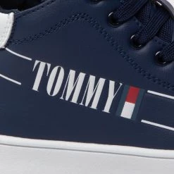 Enfant Sneakers TOMMY HILFIGER - High Top Lace-Up Sneaker T3B9-32463-1431 M Blue/White X007 Bleu Marine -Tommy Hilfiger Soldes 06 0000300784082 ki