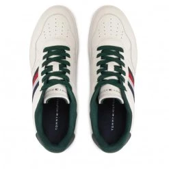 Homme Sneakers TOMMY HILFIGER - Retro Court Cupsole Stripes Lea FM0FM04316 Ivory YBI Blanc -Tommy Hilfiger Soldes 06 0000301105169 fp
