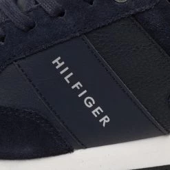 Homme Sneakers Tommy Hilfiger - Iconic Leather Suede Mix Runner FM0FM00924 Midnight 403 Bleu Marine -Tommy Hilfiger Soldes 07 0000199612640 ts