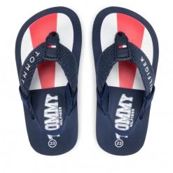 Enfant Sandales TOMMY HILFIGER - Varsity Print Flip Flop T1B8-32264-0058 Blue 800 Bleu Marine -Tommy Hilfiger Soldes 07 0000209681178 plj