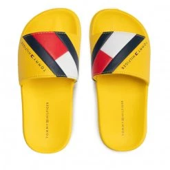 Enfant Mules / Sandales De Bain Tommy Hilfiger - Flag Print Pool Slide T3B0-32273-1172 S Yellow 200 Jaune -Tommy Hilfiger Soldes 07 0000209682069 fp
