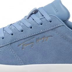 Femme Sneakers TOMMY HILFIGER - Th Signature Suede Sneaker FW0FW06518 Moon Blue DYB Bleu -Tommy Hilfiger Soldes 07 0000300530948 ts