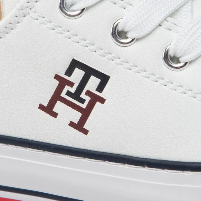 Enfant Sneakers Tommy Hilfiger - Low Cut Lace Up Sneaker T3A9-32287-1355 M White 100 Blanc 8 Enfant Sneakers Tommy Hilfiger - Low Cut Lace Up Sneaker T3A9-32287-1355 M White 100 Blanc – Image 6