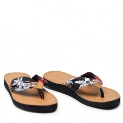 Femme Tongs TOMMY HILFIGER - Flower Print Flat Beach Sandal FW0FW06422 Rwb 0GY Bleu Marine -Tommy Hilfiger Soldes 08 0000209911923 sw