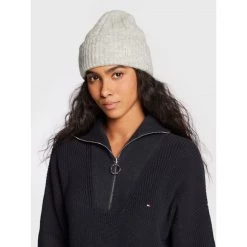 Accessoires Bonnet Tommy Hilfiger - Th Timeless Beanie AW0AW13827 0IM Gris -Tommy Hilfiger Soldes 10 8720641989947 mo