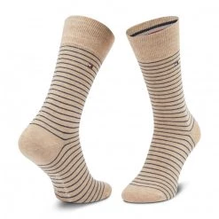 Accessoires Lot De 2 Paires De Chaussettes Hautes Homme Tommy Hilfiger - 100001496 Beige Melange 050 Beige, Bleu Marine -Tommy Hilfiger Soldes 8718824979342 2