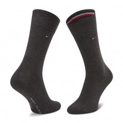 Accessoires Lot De 2 Paires De Chaussettes Hautes Homme TOMMY HILFIGER - 100001496 Anthracite 201 Gris -Tommy Hilfiger Soldes 8718824979465 03 ms rz