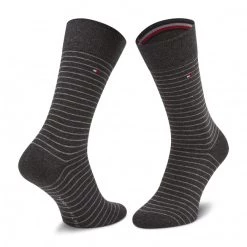 Accessoires Lot De 2 Paires De Chaussettes Hautes Homme TOMMY HILFIGER - 100001496 Anthracite 201 Gris -Tommy Hilfiger Soldes 8718824979465 05 ms rz