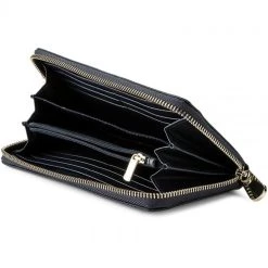 Accessoires Portefeuille Femme Grand Format Tommy Hilfiger - Honey Large Za Wallet AW0AW04281 413 Bleu Marine -Tommy Hilfiger Soldes 8719255857032 3 pl