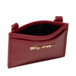 Accessoires Étui Cartes De Crédit Tommy Hilfiger - Essential Leather Cc Holder AW0AW10536 XIT Rouge -Tommy Hilfiger Soldes 8720115039192 06 kt