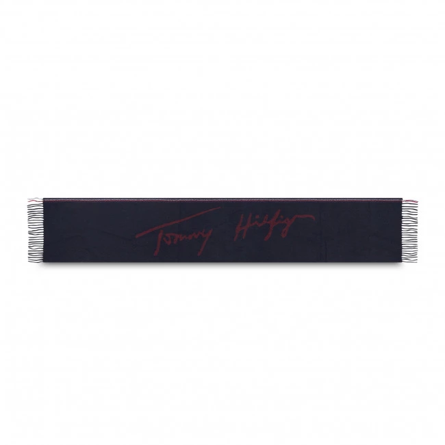 Accessoires Écharpe Tommy Hilfiger - Th Signature Scarf AM0AM07890 DW5 Bleu Marine 4 Accessoires Écharpe Tommy Hilfiger - Th Signature Scarf AM0AM07890 DW5 Bleu Marine – Image 2