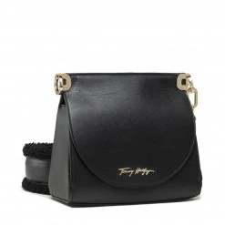 Sacs Sac à Main Tommy Hilfiger - Luxe Leather Flap Crossover AW0AW10376 BDS Noir -Tommy Hilfiger Soldes 8720115048170 01 pl