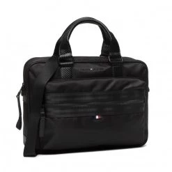 Accessoires Sac Ordinateur Tommy Hilfiger - Elevated Nylon B Computer Bag AM0AM08101 BDS Noir -Tommy Hilfiger Soldes 8720116088922 01 pa