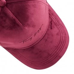 Accessoires Casquette Tommy Hilfiger - Lux Feminine Cap Velvet AW0AW10993 XIY Bordeaux -Tommy Hilfiger Soldes 8720116191462 0045