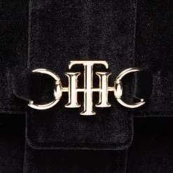 Sacs Sac à Main Tommy Hilfiger - Th Club Crossover Velvet AW0AW11066 BDS Noir -Tommy Hilfiger Soldes 8720116192063 03 bs kopia