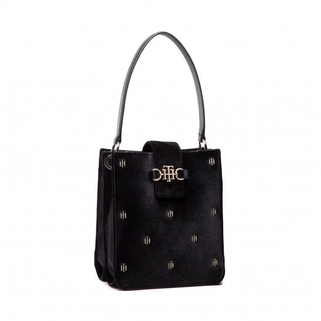 Sacs Sac à Main Tommy Hilfiger - Th Club Bucket Velvet AW0AW10962 BDS Noir 4 Sacs Sac à Main Tommy Hilfiger - Th Club Bucket Velvet AW0AW10962 BDS Noir – Image 2