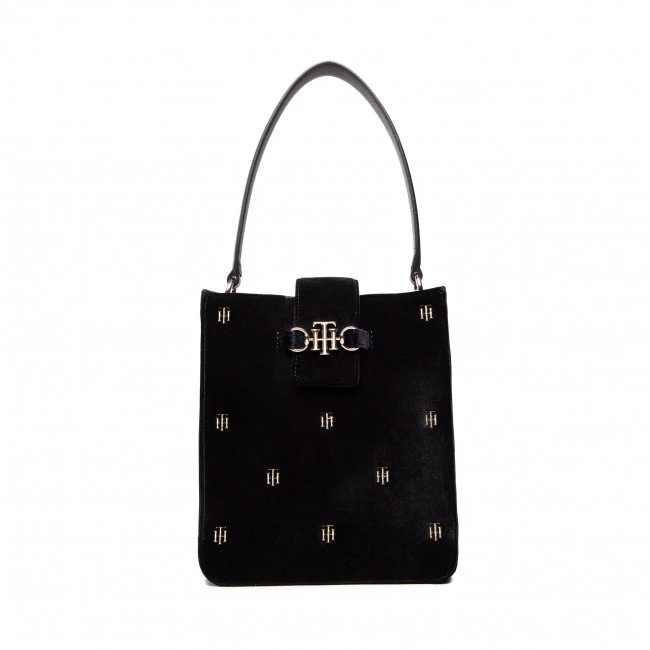 Sacs Sac à Main Tommy Hilfiger - Th Club Bucket Velvet AW0AW10962 BDS Noir 3 Sacs Sac à Main Tommy Hilfiger - Th Club Bucket Velvet AW0AW10962 BDS Noir